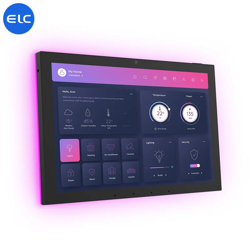 Wall-mounted smart home touch control panel
